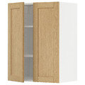 METOD Wall cabinet with shelves/2 doors, white/Forsbacka oak, 60x80 cm