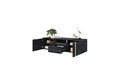 Wall-Mounted TV Cabinet Verica 150 cm, charcoal/gold handles