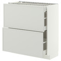 METOD/MAXIMERA Base cab with 2 fronts/3 drawers, white/Aspudden light grey, 80x37 cm