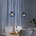 BRUNSTA / HAVSDJUP Pendant lamp, black, 20 cm