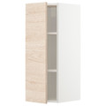 METOD Wall cabinet with shelves, white/Askersund light ash effect, 30x80 cm