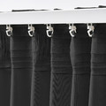 KORGMOTT Block-out curtains, 1 pair, dark grey/with heading tape, 145x300 cm