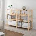 IVAR 2 sections/shelves, pine, 174x50x124 cm