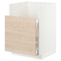 METOD / MAXIMERA Bc f BREDSJÖN snk/1 frnt/2 drws, white, Askersund light ash effect, 60x60 cm