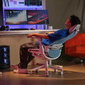 BÄSTBOLL Gaming chair, blue/Mjuk light grey