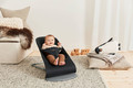 BABYBJÖRN Bouncer BLISS COTTON, Black + Toy Googly Eyes Black and White