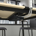 MITTZON Conference table, birch veneer/black, 140x108x75 cm