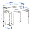 UTVISNING Gaming desk with shelf, ash effect/white, 120x60 cm