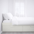 BRIMNES Bed frame with storage, white, Luröy, 180x200 cm