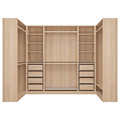 PAX Corner wardrobe, white stained oak effect, 113/276/113x201 cm