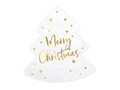 Christmas Paper Napkins, White with Gold Christmas Tree, Pack of 20