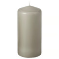 DAGLIGEN Unscented pillar candle, grey-beige, 14 cm 40 hr