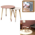Set of 2 Side Tables Trundle, natual