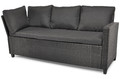 Garden Corner Sofa Set with Table, black