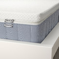 VALEVÅG Mattress and mattress pad, medium firm light blue/Nordberget white, 160x200 cm