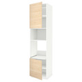 METOD Hi cb f oven/micro w 2 drs/shelves, white/Askersund light ash effect, 60x60x240 cm