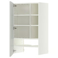 METOD Wall cb f extr hood w shlf/door, white/Aspudden light grey, 60x100 cm