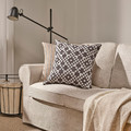 GINSTSÄCKMAL Cushion cover, black/white, 50x50 cm