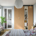 PAX / STORKLINTA Wardrobe combination, white oak effect/white, 185x60x236 cm