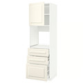 METOD / MAXIMERA High cab f oven w door/3 drawers, white/Bodbyn off-white, 60x60x200 cm