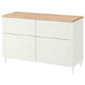 BESTÅ Storage combination w doors/drawers, white, Smeviken/Kabbarp white, 120x42x76 cm