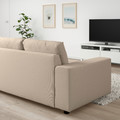 VIMLE 2-seat sofa-bed, with wide armrests/Hallarp beige
