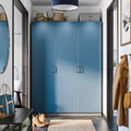 PAX / FYRUDDEN Wardrobe combination, dark grey/blue, 150x60x201 cm