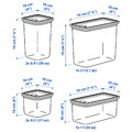 KORALLVIPPA Dry food jar with lid, set of 6, transparent