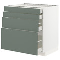 METOD / MAXIMERA Base cab 4 frnts/4 drawers, white/Bodarp grey-green, 80x60 cm