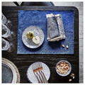 NISSÖGA Place mat, white/dark blue, 45x35 cm