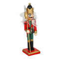 Nutcracker Christmas Decoration 15cm, red/crown