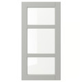 LERHYTTAN Glass door, light grey, 40x80 cm