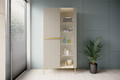 High Cabinet Display Cabinet Nicole, cashmere, gold legs