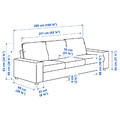 VIMLE 3-seat sofa, with wide armrests/Gunnared medium grey