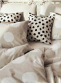 KLYNNETÅG Duvet cover and pillowcase, beige/white/dotted, 150x200/50x60 cm
