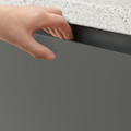 VOXTORP 2-p door f corner base cabinet set, right-hand dark grey, 25x80 cm