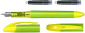 Fun&Joy Fountain Pen + 2 Ink Cartridges, lime-yellow