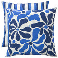 GULLBERGSÖ Cushion, set of 2, blue mixed patterns/outdoor indoor, 50x50 cm