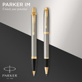 Parker Gift Set Rollerball Pen & Ballpoint Pen IM Steel GT