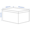 TJENA Storage box with lid, white, 18x25x15 cm