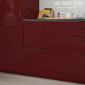 KALLARP Drawer front, high-gloss dark red-brown, 40x10 cm, 2 pack