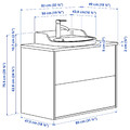 TÄNNFORSEN / RUTSJÖN Wash-stnd w drawers/wash-basin/tap, light grey/brown walnut effect, 82x49x76 cm