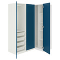 PAX / FYRUDDEN Corner wardrobe, white/blue, 161/111x201 cm