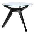 Dining Table Troy 90cm, transparent/black