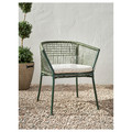 SEGERÖN Outdoor chair with armrests, dark green/Frösön/Duvholmen beige