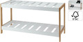 Shoe Shelf Rack, whie/bamboo