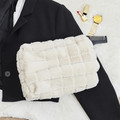 Cosmetic Bag, faux fur, cream