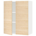 METOD Wall cabinet with shelves/2 doors, white/Askersund light ash effect, 80x100 cm