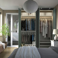 PAX / GRIMO Wardrobe combination, white/grey-green, 200x60x236 cm