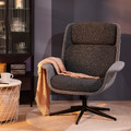 ÄLEBY Swivel armchair, Gunnared medium grey/dark grey